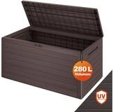 Casaria Auflagenbox Woody, 280L wetterfest UV-best&auml;ndig abschlie&szlig;bar...
