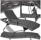 tectake Gartenliege Rattan Sonnenliege, bodenschonend, 190 x 71 x 34 &ndash; 74,5 cm,