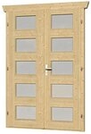 Skanholz Doppelfl&uuml;gelt&uuml;r, mit Milchglas, 123,4 x 193 cm