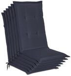 Beautissu Hochlehnerauflage 6er Set Gartenstuhlauflage Loft HL Dunkelblau,