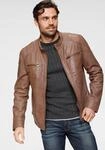 Lederjacke BRUNO BANANI "Flint", Herren, Gr. XXL (56), braun (cognac), Obermaterial: