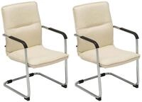 CLP Esszimmerstuhl 2er Set Besucherstuhl Seattle, creme
