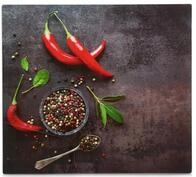 Zeller Present Schneide- und Abdeckplatte Chilli, Silikonf&uuml;&szlig;en