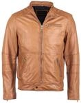 Bikerjacke JCC "Lederjacke MCL-23", Herren, Gr. XL, braun (cognac), Obermaterial: