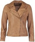 Bikerjacke JCC "Lederjacke 1703", Damen, Gr. 38, braun (cognac), Obermaterial: 100%