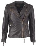 Bikerjacke JCC "Lederjacke 7080", Damen, Gr. 44, braun, Obermaterial: 100%