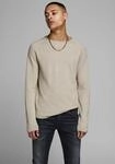 Rundhalspullover JACK & JONES "JJEHILL KNIT CREW NECK NOOS", Herren, Gr. L, beige
