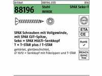 SPAX Schraube 100er Pack Schraube R 88196 Seko Spitze/T-STAR VG 10x200-T50 Sta...