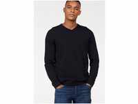 Jack & Jones V-Ausschnitt-Pullover JJEBASIC KNIT V-NECK, schwarz