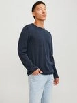 Jack & Jones Rundhalspullover JJELEO aus pflegeleichter Baumwollqualit&auml;t unifarben,