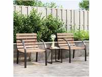 vidaXL Garden Chairs Wood/Grey (2 Pieces)