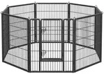 FEANDREA Freigehege DIY-Laufstall, mit 8 Gitterplatten, 2 L-f&ouml;rmigen Riegeln,