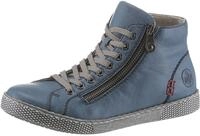 Schn&uuml;rboots RIEKER, Damen, Gr. 41, blau (stahlblau), Lederimitat, unifarben, Schuhe