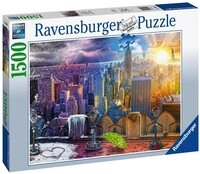 Ravensburger Puzzle 1500 Teile Puzzle New York im Winter und Sommer 16008, 1500