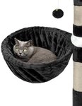 lionto Kratzbaum-Liegemulde 40 cm Durchmesser, 25 cm Tiefe, schwarz, Pl&uuml;sch,