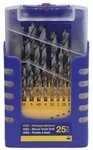 Fisch Bohrersatz, (25-tlg), Holzspiralbohrer HSS Set 25tlg. 1 - 13 mm