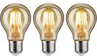 Paulmann LED-Leuchtmittel 3er Pack 6,5 W goldlicht, E27, 3 St., Warmwei&szlig;