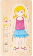Small Foot Puzzle Schichtenpuzzle Holz Puzzle Anatomie M&auml;dchen, Puzzleteile
