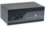 Inline KVM Desktop Switch, 2-fach, Dual Monitor, DP+HDMI, 4K, USB 3.0, Audio