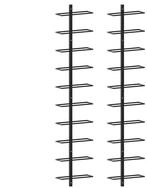 vidaXL Weinregal Wand-Weinregale f&uuml;r 20 Flaschen 2 Stk. Schwarz Metall, 1-tlg.