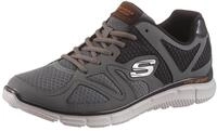 Sneaker SKECHERS "VERSE-FLASH POINT", Herren, Gr. 42, grau (dunkelgrau), Leder,