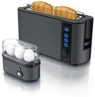 Arendo Fr&uuml;hst&uuml;cks-Set (2-tlg), 2-Scheiben Langschlitz Toaster & 3er...