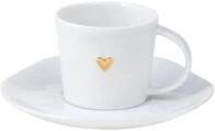 R&auml;der Espressotasse r&auml;der Goldenes Herz Espressotasse Wei&szlig;, Porzellan