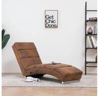 vidaXL Sitzbank Massage Chaiselongue Braun Wildleder-Optik Liegesofa Wohnzimmer