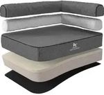Knuffelwuff Tierbett Hundebett Marlie Lehne Rechts, Orthop&auml;disch grau 70 cm x...