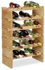 relaxdays Weinregal Stapelbares Weinregal aus Bambus, 1-tlg., 6