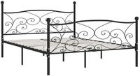 vidaXL Bettgestell, Bettrahmen mit Lattenrost Schwarz Metall 200 &times; 200 cm