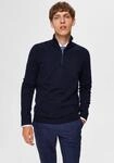 Troyer SELECTED "SLHBERG HALF ZIP CARDIGAN NOOS", Herren, Gr. XL, blau (navy),