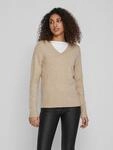 V-Ausschnitt-Pullover VILA "VIRIL V-NECK L/S KNIT TOP - NOOS", Damen, Gr. S...