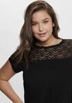 Longshirt ONLY CARMAKOMA "CARFLAKE", Damen, Gr. S, schwarz, Jersey, Obermaterial: