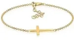 Elli Armband Kreuz Horizontal Schlicht 925 Silber goldfarben 17 cm