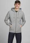 Jack & Jones Kapuzensweatjacke JJEBASIC Hoodie mit Rippb&uuml;ndchen und angenehmem