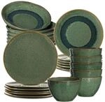 Geschirr-Set LEONARDO "Tafelservice Matera 24er Set", gr&uuml;n, 24, Keramik,