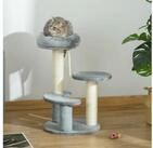 PawHut Kratzbaum Katzenbaum 3-Stufiger Spielbaum mit Katzenbett, Sisals&auml;ulen,...