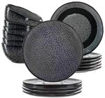 Geschirr-Set LEONARDO "Tafelservice Matera 18er Set", grau (anthrazit), 18, Keramik,