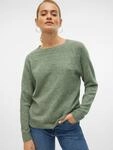 Rundhalspullover VERO MODA "VMDOFFY LS O-NECK BLOUSE GA NOOS", Damen, Gr. L, gr&uuml;n