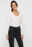 Langarmshirt PIECES "PCKITTE LS TOP NOOS BC", Damen, Gr. L, wei&szlig; (hellwei&szlig;), Single