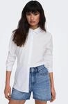 Hemdbluse JDY "JDYMIO L/S SHIRT WVN NOOS", Damen, Gr. 38 (M), wei&szlig;, Web,