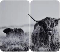 WENKO Herd-Abdeckplatte Universal Modell Highland Cattle, Glas, Kunststoff,...