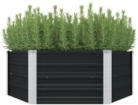 vidaXL Hochbeet 129 x 129 x 45 cm Hochbeet Anthrazit 129x129x45 cm Verzinkter...