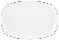 Seltmann Weiden Servierplatte Lido Black Line, Porzellan, 35x24 cm