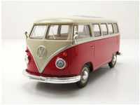 Welly Modellauto VW Classical Bus T1 1962 rot weiß Modellauto 1:24 Welly,...