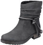 Winterstiefelette RIEKER, Damen, Gr. 37, Warmfutter, grau (anthrazit), Lederimitat,