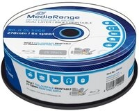 Mediarange Blu-ray-Rohling 25 Blu-ray BD-R Dual Layer full printable 50GB 6x...