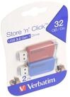 Verbatim Verbatim USB 3.2 Stick 32GB, Store'n'Click, rot-blau Typ-A, (R) 80MB/