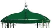 DEGAMO Pavillon-Ersatzdach BURMA, rund 300cm, Polyester PVC-beschichtet gr&uuml;n,